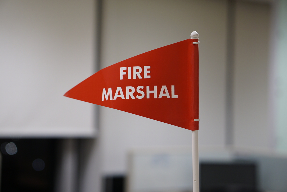 Red fire marshal flag