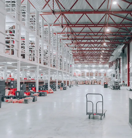 Empty modern warehouse interior